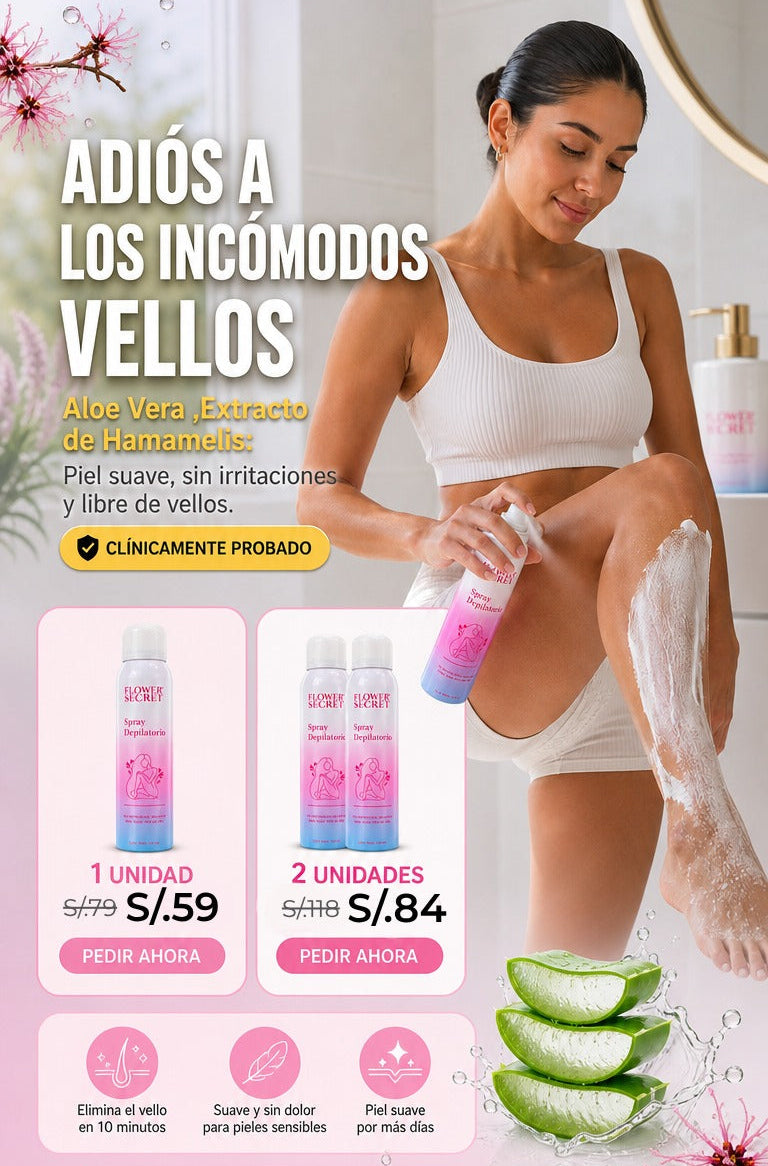 Spray Depilatorio – Piel Tersa, Sedosa e Hidratada en Minutos