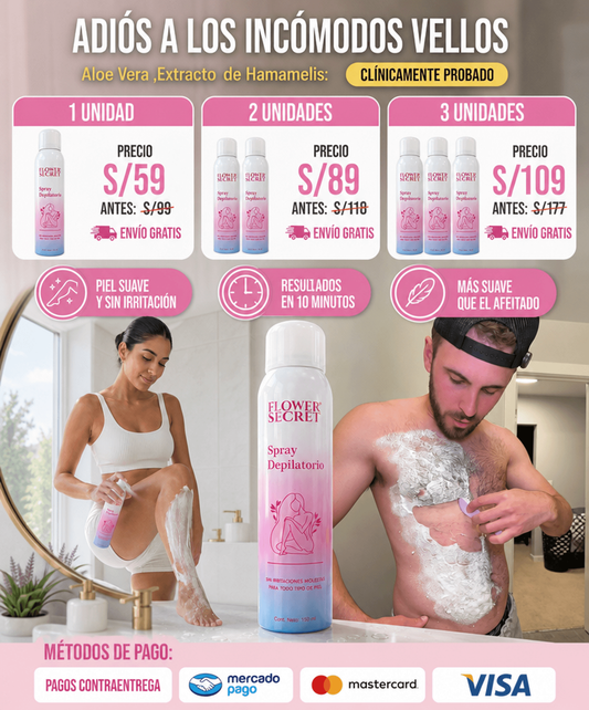 Spray Depilatorio – Piel Tersa, Sedosa e Hidratada en Minutos